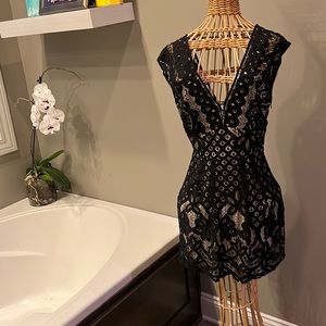 Free people black lace dress